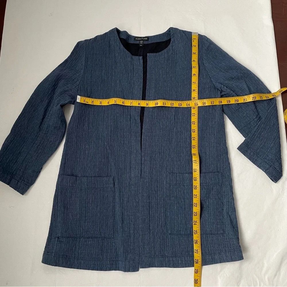 Eileen Fisher Cotton Linen Denim Jacket Size SP - Picture 6 of 7